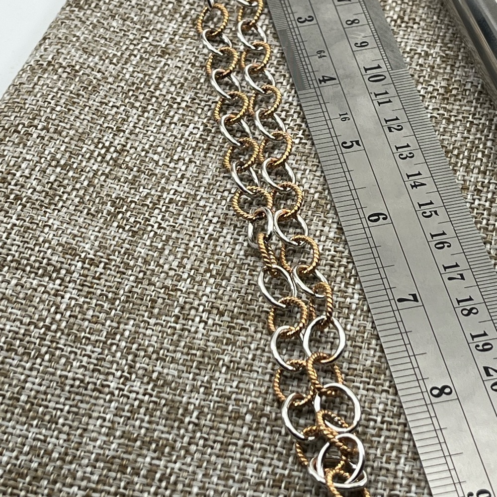 925 Italy Milor Two-Tone Sterling Silver Necklace ~18" - Picture 9 of 17